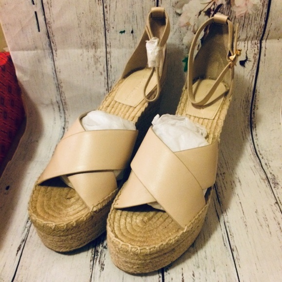 Tory Burch Selby Leather Platform Espadrille Wedge - Picture 3 of 7